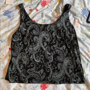 Black top with blue and glitter